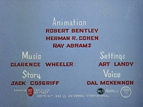 Screenshots from the 1956 Walter Lantz cartoon Chief Charlie Horse