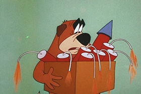 Screenshots from the 1956 Walter Lantz cartoon Room and Wrath