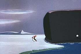 Screenshots from the 1956 Walter Lantz cartoon Room and Wrath