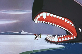 Screenshots from the 1956 Walter Lantz cartoon Room and Wrath