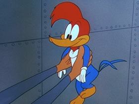 Screenshots from the 1956 Walter Lantz cartoon Woodpecker From Mars