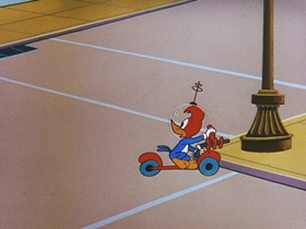 Screenshots from the 1956 Walter Lantz cartoon Woodpecker From Mars