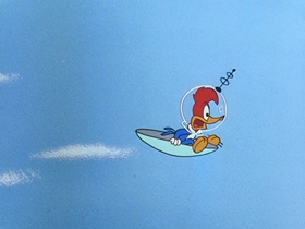 Screenshots from the 1956 Walter Lantz cartoon Woodpecker From Mars