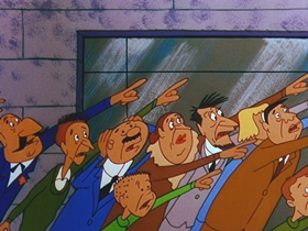 Screenshots from the 1956 Walter Lantz cartoon Woodpecker From Mars