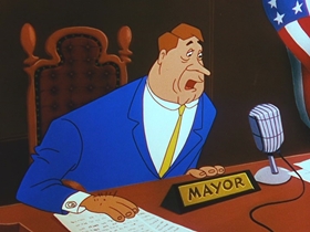 Screenshots from the 1956 Walter Lantz cartoon Woodpecker From Mars