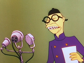 Screenshots from the 1956 Walter Lantz cartoon Woodpecker From Mars