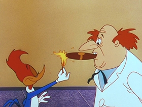 Screenshots from the 1956 Walter Lantz cartoon Woodpecker From Mars