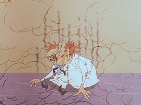 Screenshots from the 1956 Walter Lantz cartoon Woodpecker From Mars