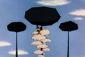 Screenshots from the 1956 Walter Lantz cartoon Hold That Rock