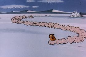 Screenshots from the 1956 Walter Lantz cartoon Hold That Rock