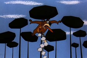 Screenshots from the 1956 Walter Lantz cartoon Hold That Rock