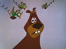 Screenshots from the 1956 Walter Lantz cartoon Calling All Cuckoos