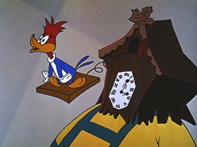 Screenshots from the 1956 Walter Lantz cartoon Calling All Cuckoos