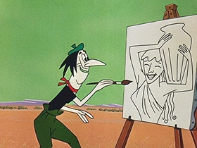 Screenshots from the 1956 Walter Lantz cartoon Arts and Flowers