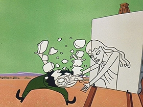 Screenshots from the 1956 Walter Lantz cartoon Arts and Flowers