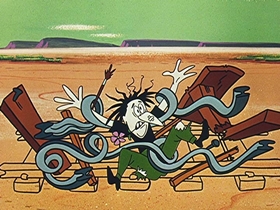 Screenshots from the 1956 Walter Lantz cartoon Arts and Flowers