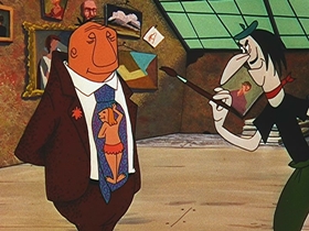 Screenshots from the 1956 Walter Lantz cartoon Arts and Flowers