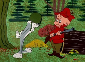 Screenshots from the 1956 Warner Bros. cartoon Bugs