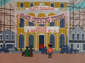 Screenshots from the 1956 Warner Bros. cartoon Barbary Coast Bunny