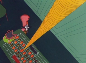 Screenshots from the 1956 Warner Bros. cartoon Barbary Coast Bunny