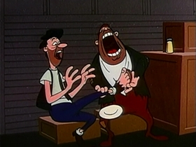 Screenshots from the 1956 Warner Bros. cartoon Half-Fare Hare