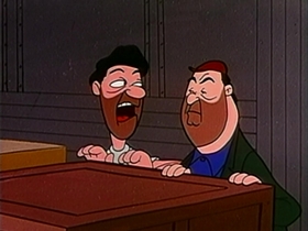 Screenshots from the 1956 Warner Bros. cartoon Half-Fare Hare