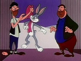 Screenshots from the 1956 Warner Bros. cartoon Half-Fare Hare
