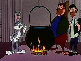 Screenshots from the 1956 Warner Bros. cartoon Half-Fare Hare