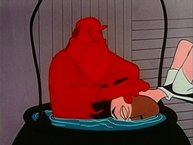 Screenshots from the 1956 Warner Bros. cartoon Half-Fare Hare