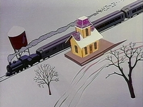 Screenshots from the 1956 Warner Bros. cartoon Half-Fare Hare