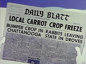 Screenshots from the 1956 Warner Bros. cartoon Half-Fare Hare