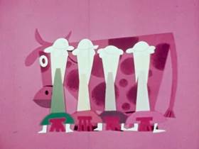 Screenshots from the 1956 UPA cartoon The Twelve Days of Christmas