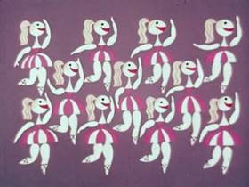 Screenshots from the 1956 UPA cartoon The Twelve Days of Christmas