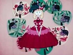 Screenshots from the 1956 UPA cartoon The Twelve Days of Christmas