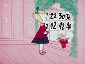 Screenshots from the 1956 UPA cartoon The Twelve Days of Christmas