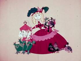 Screenshots from the 1956 UPA cartoon The Twelve Days of Christmas