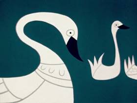 Screenshots from the 1956 UPA cartoon The Twelve Days of Christmas