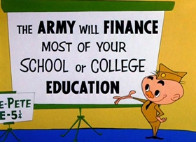Screenshots from the 1956 Warner Bros. cartoon 90 Day Wondering