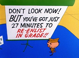 Screenshots from the 1956 Warner Bros. cartoon 90 Day Wondering