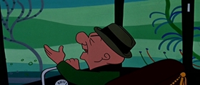 Screenshots from the 1956 UPA cartoon Magoo