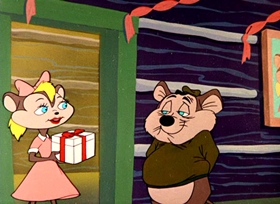 Screenshots from the 1957 Warner Bros. cartoon Cheese It, The Cat!