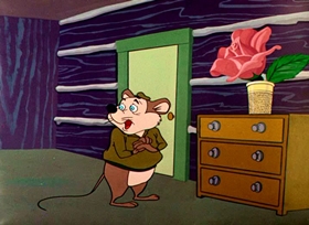 Screenshots from the 1957 Warner Bros. cartoon Cheese It, The Cat!