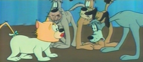 Screenshots from the 1957 MGM cartoon Cat