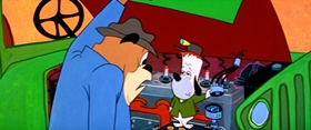 Screenshots from the 1957 MGM cartoon Grin and Share It
