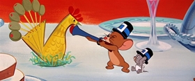 Screenshots from the 1957 MGM cartoon Feedin