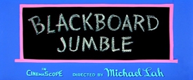 Screenshots from the 1957 MGM cartoon Blackboard Jumble