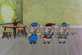 Screenshots from the 1957 Walter Lantz cartoon Red Riding Hoodlum