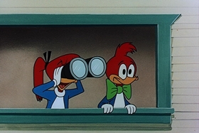 Screenshots from the 1957 Walter Lantz cartoon Red Riding Hoodlum