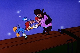 Screenshots from the 1957 Walter Lantz cartoon Box Car Bandit