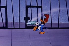 Screenshots from the 1957 Walter Lantz cartoon Box Car Bandit